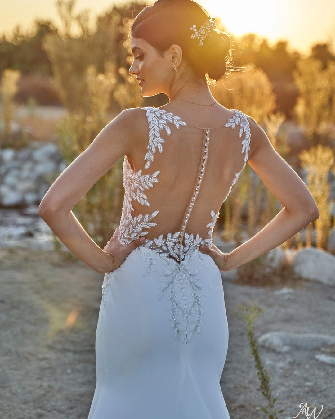 tattoo effect wedding dresses illusion bacl lace awbridal