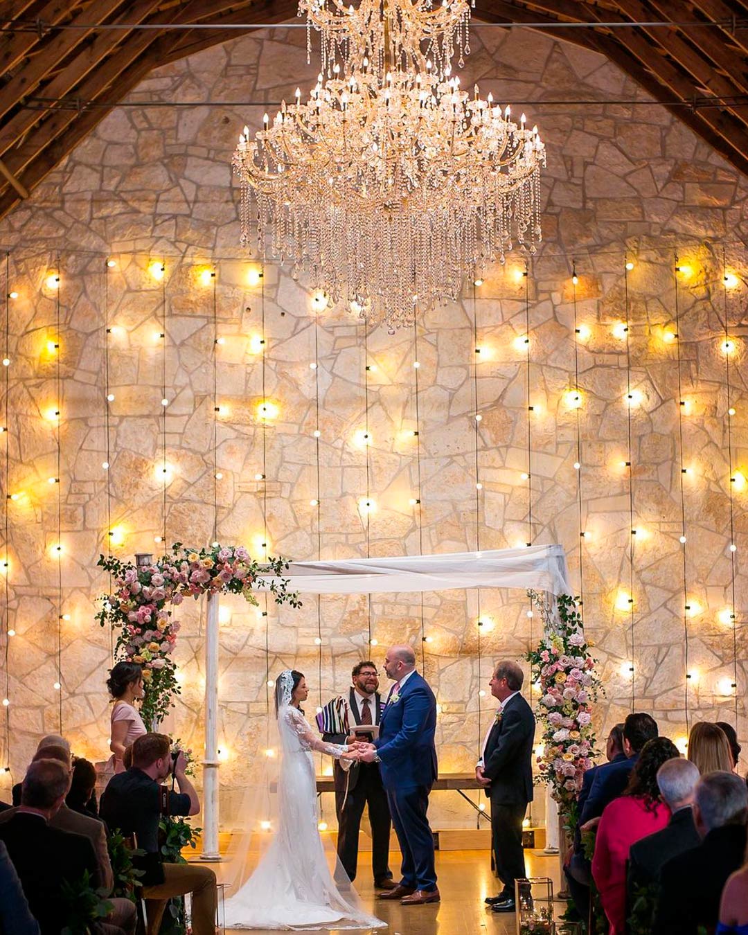 wedding venues in austin aisle bride groom lights arch