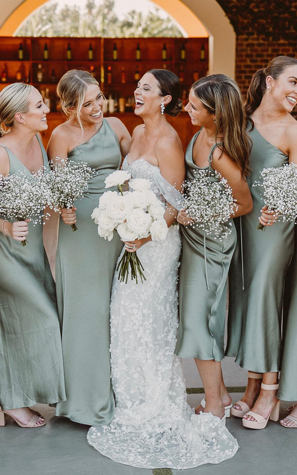 green bridesmaid dress