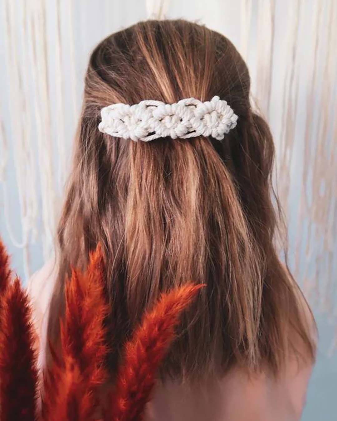 flower girls hair accessories boho macrame clip