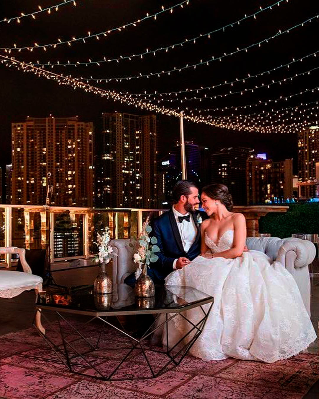 best miami wedding venues bride groom lights
