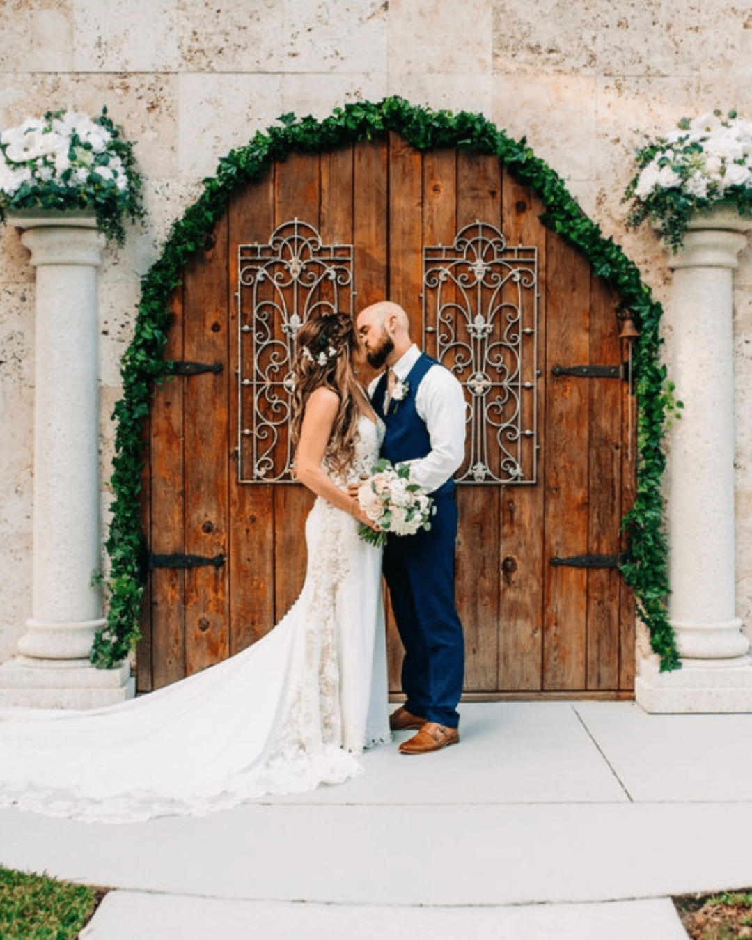 best wedding venues in florida newlyweds near the wooden door