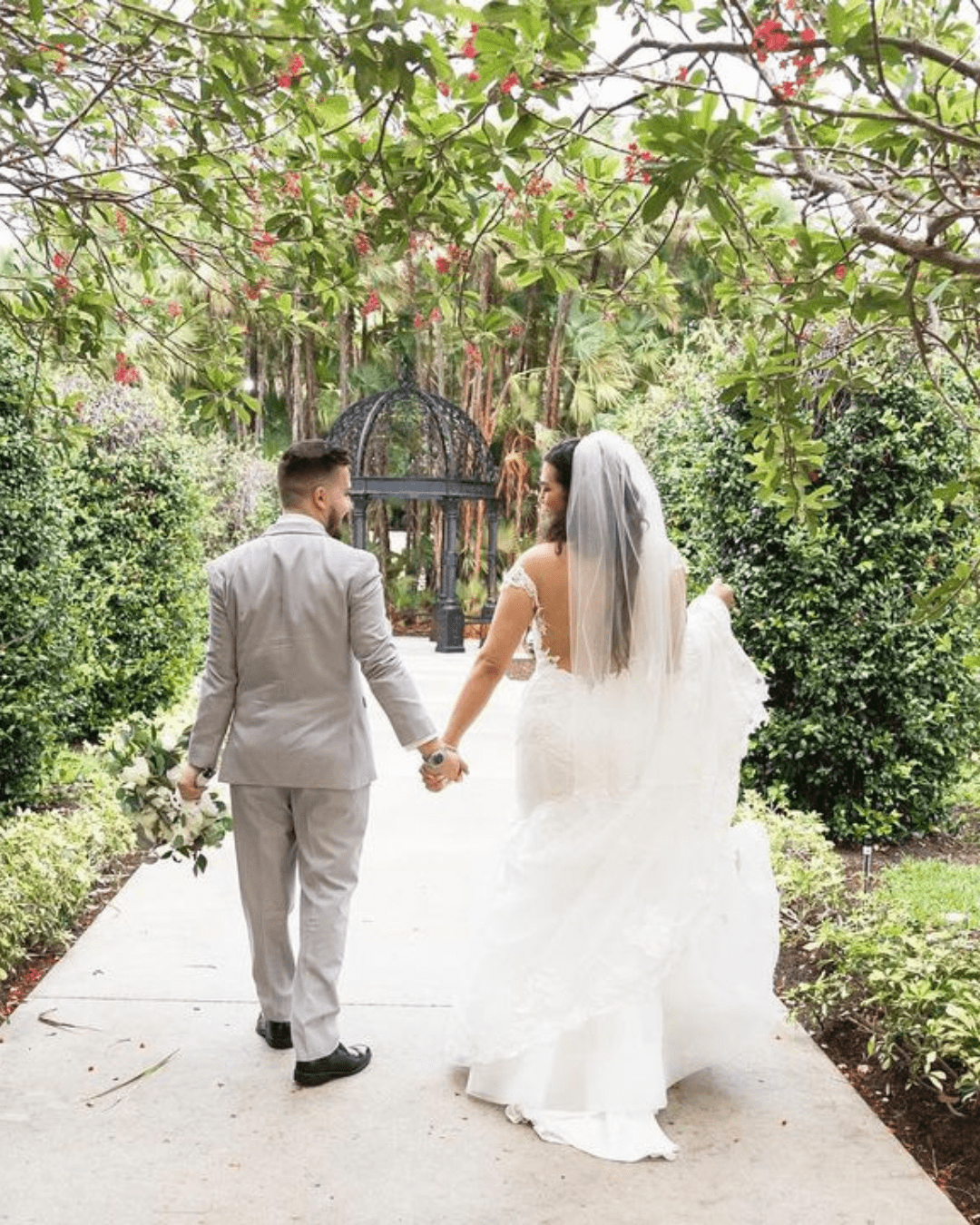 best wedding venues in florida newlyweds walking to the chapel