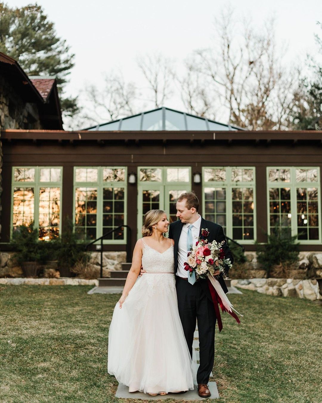 best wedding venues in new england bride and groom in the yard