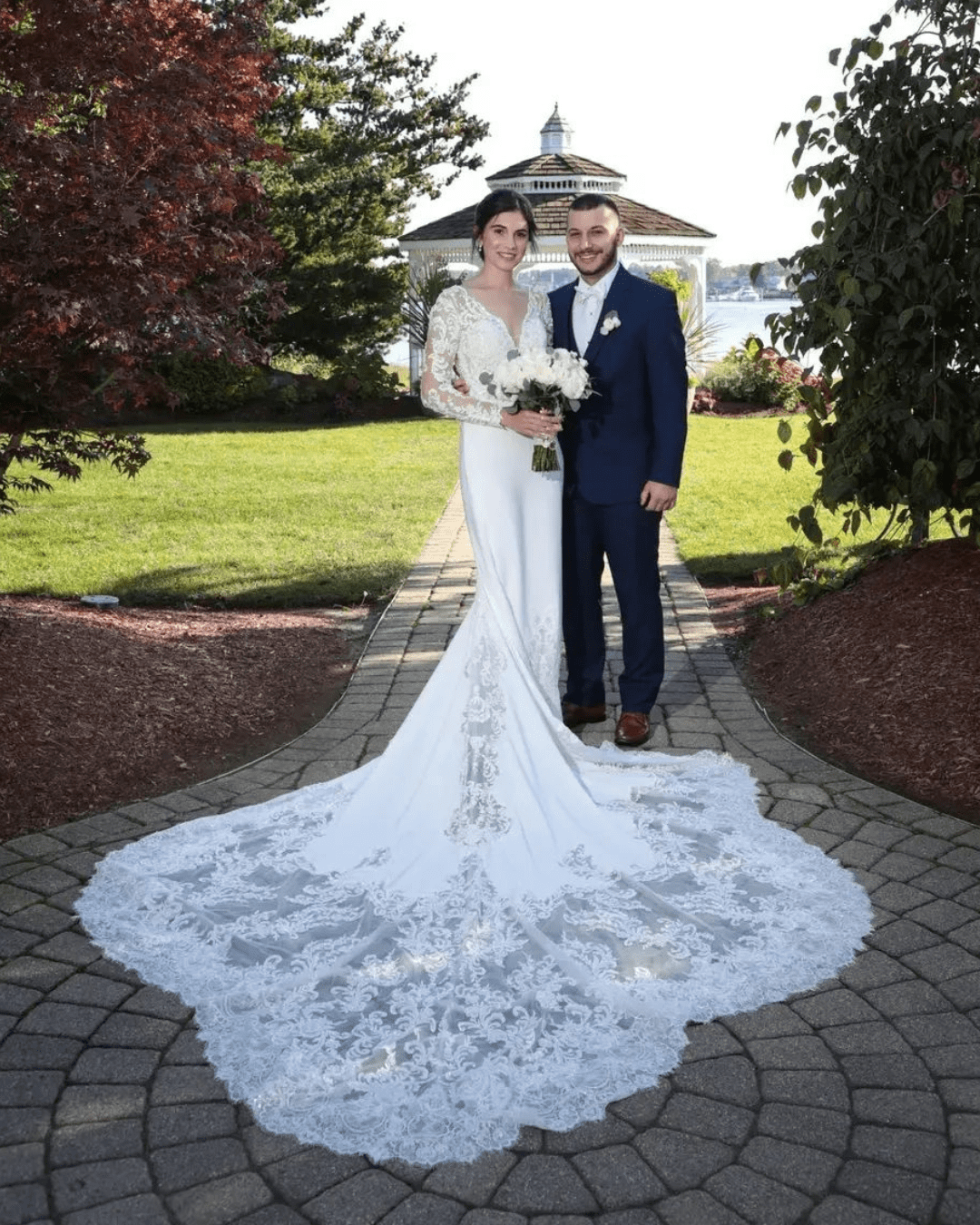 best wedding venues in new england bride and groom standing near woods