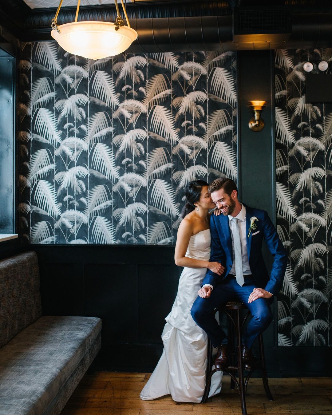 best wedding venues in new york bride and groom in blue suit