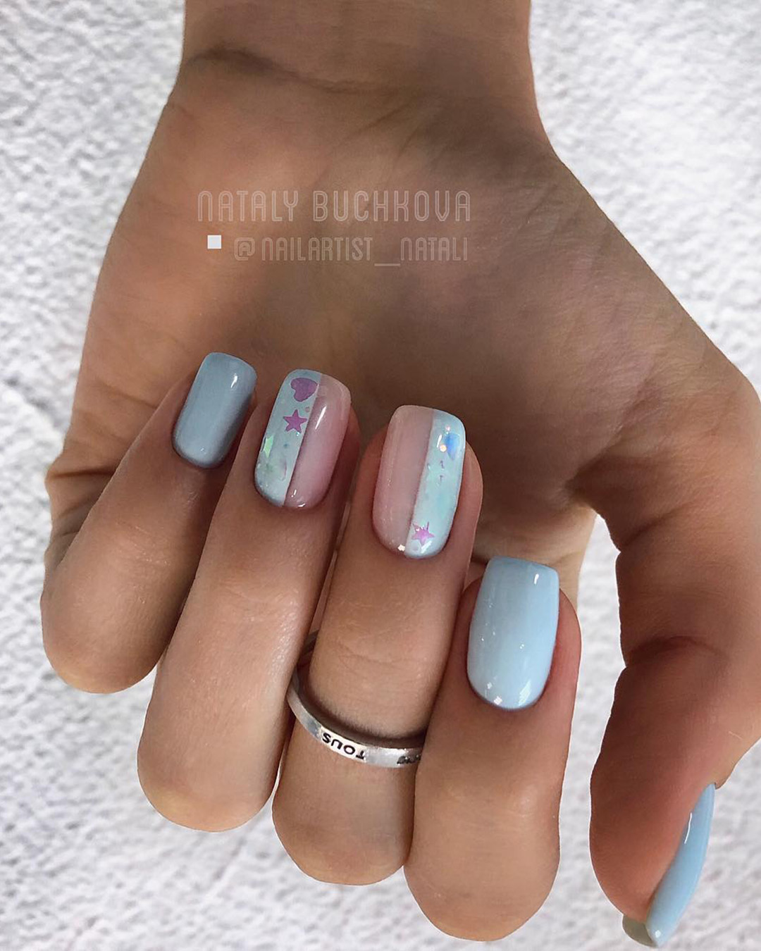 blue wedding nails cute baby blue manicure idea nailartist_natali
