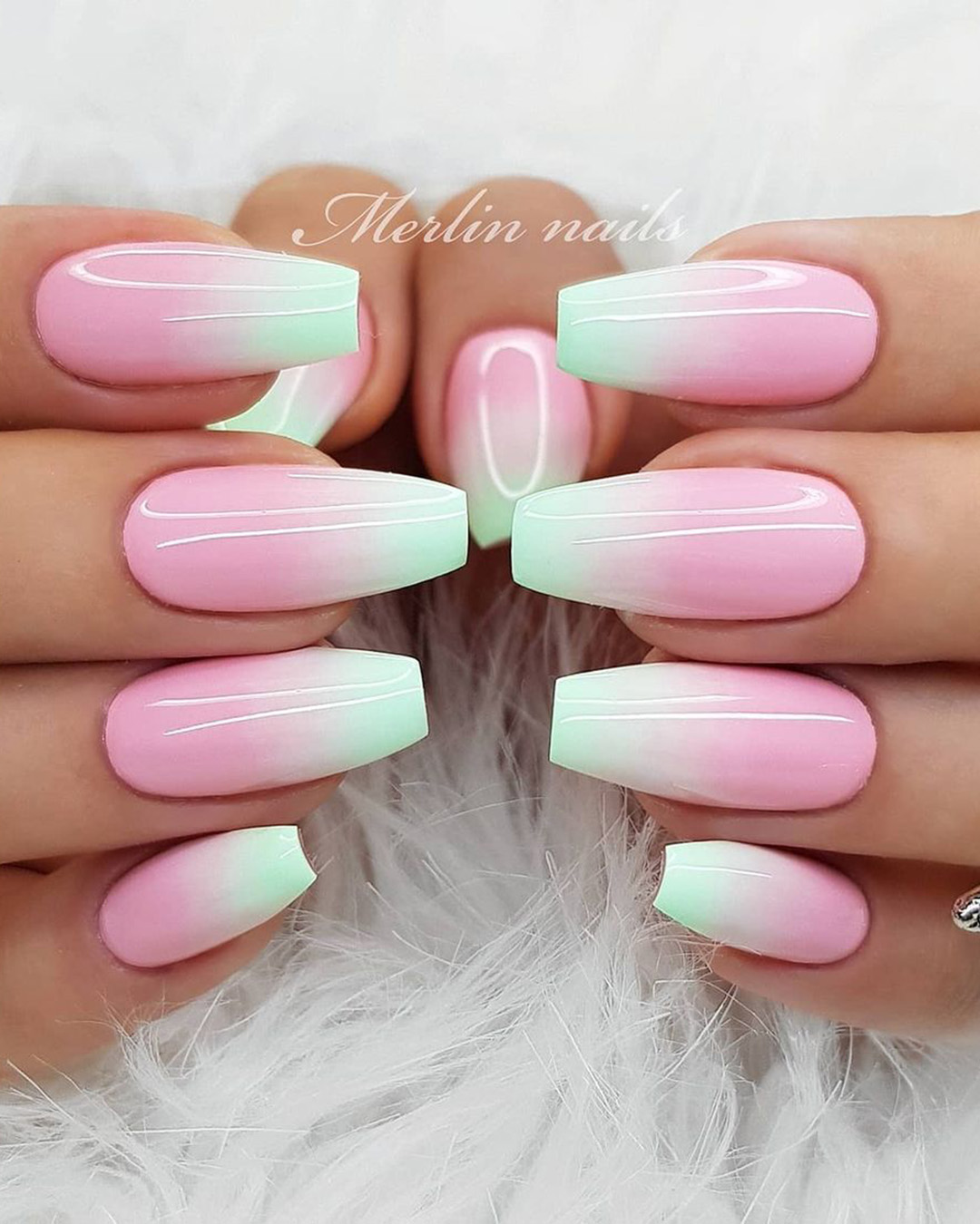 coffin wedding nails classy ombre merlin_nails