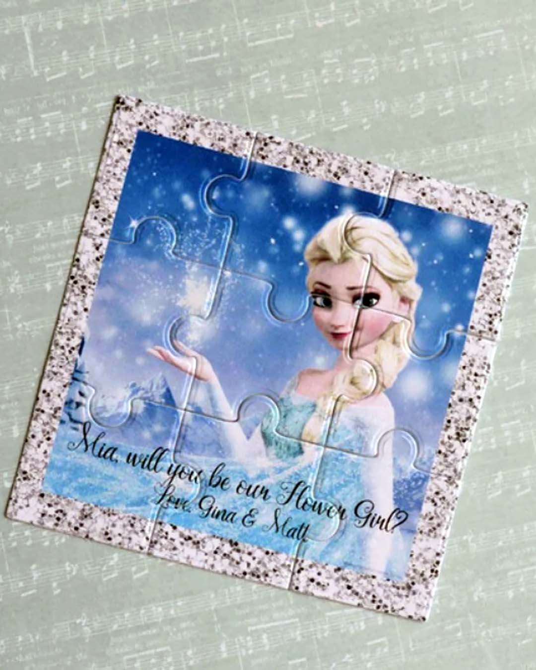 flower girl proposal gift puzzle frozen