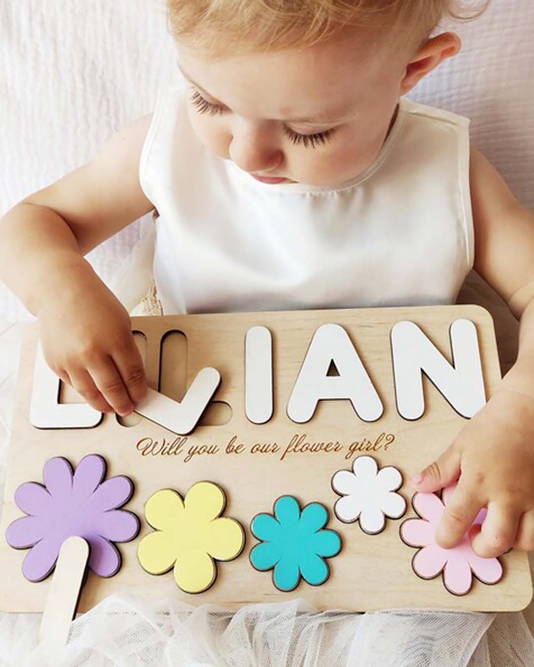 flower girl proposal name puzzle