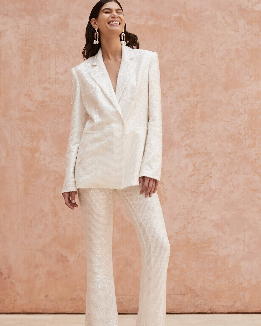 wedding pantsuits simple casual sequins with jacket kaviar gauche