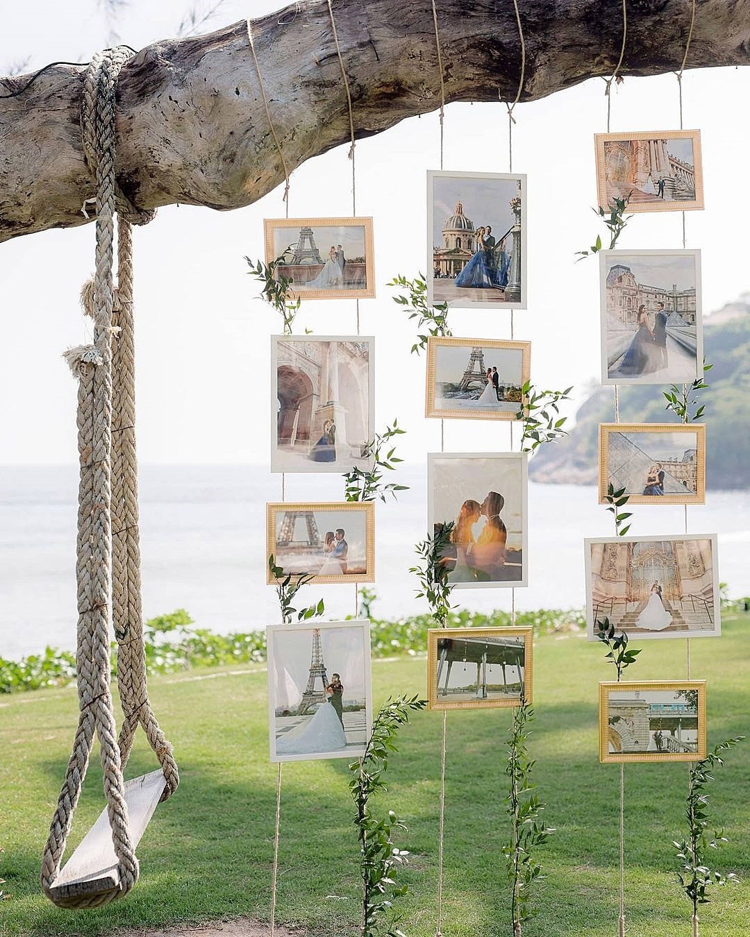 wedding trends couples photos decor hanging frames