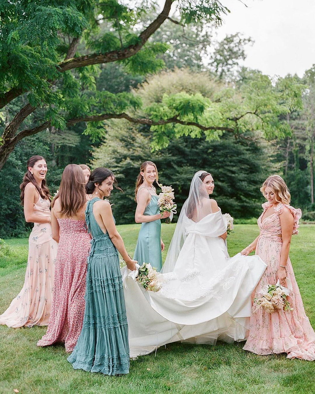 wedding trends mismatched bridesmaid dresses