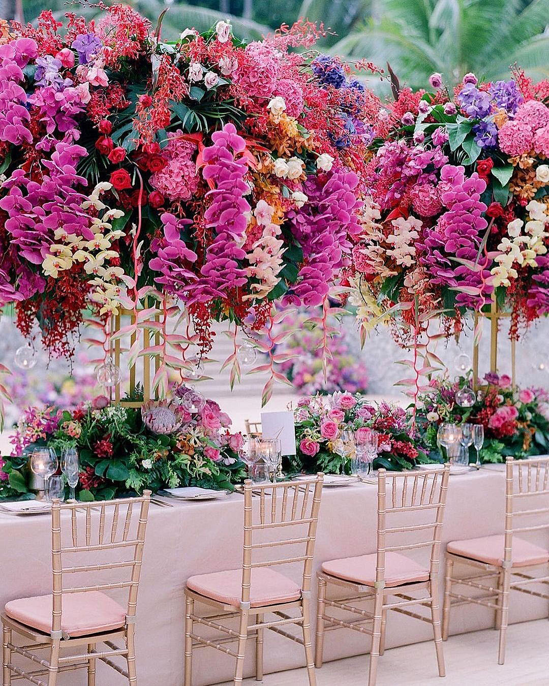 wedding trends pink color palette flowers