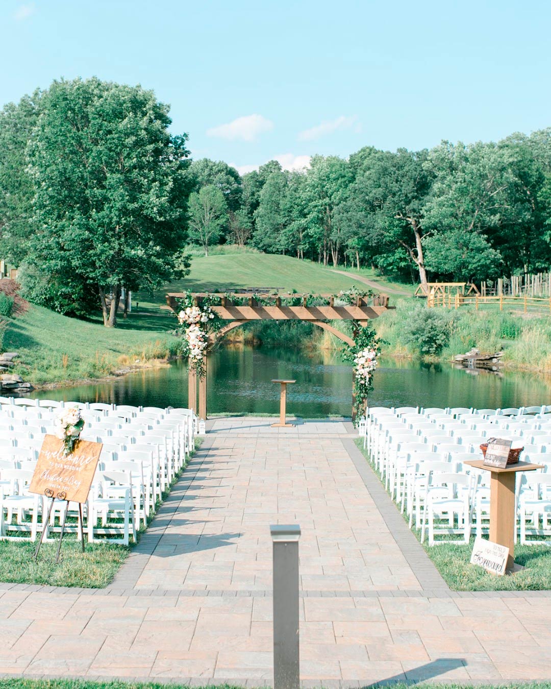 best wedding venues in new jersey outdoor pond arch