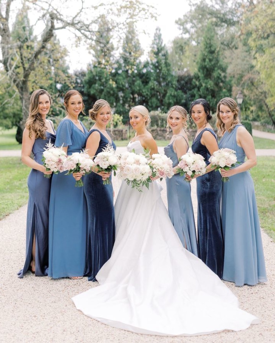 bridesmaid dresses blue