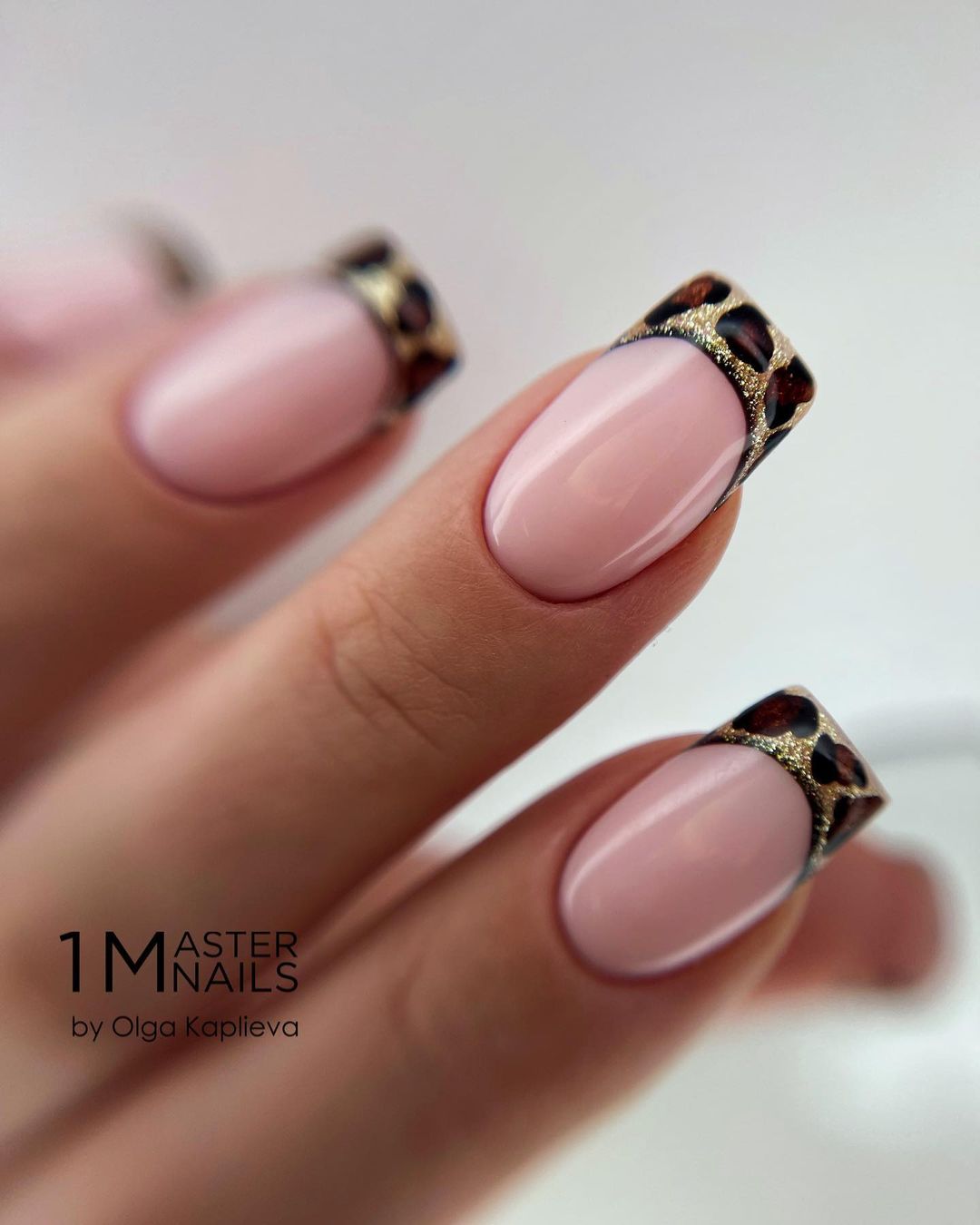 gold wedding nails french
