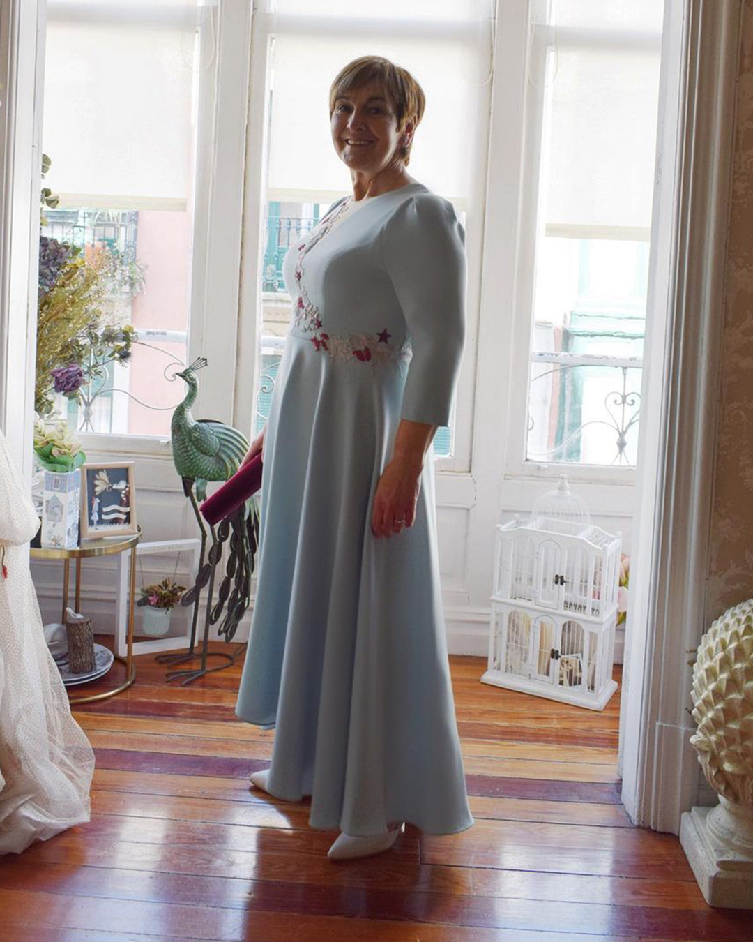 mother of the groom dresses with long sleeves blue aliciaruedaatelier