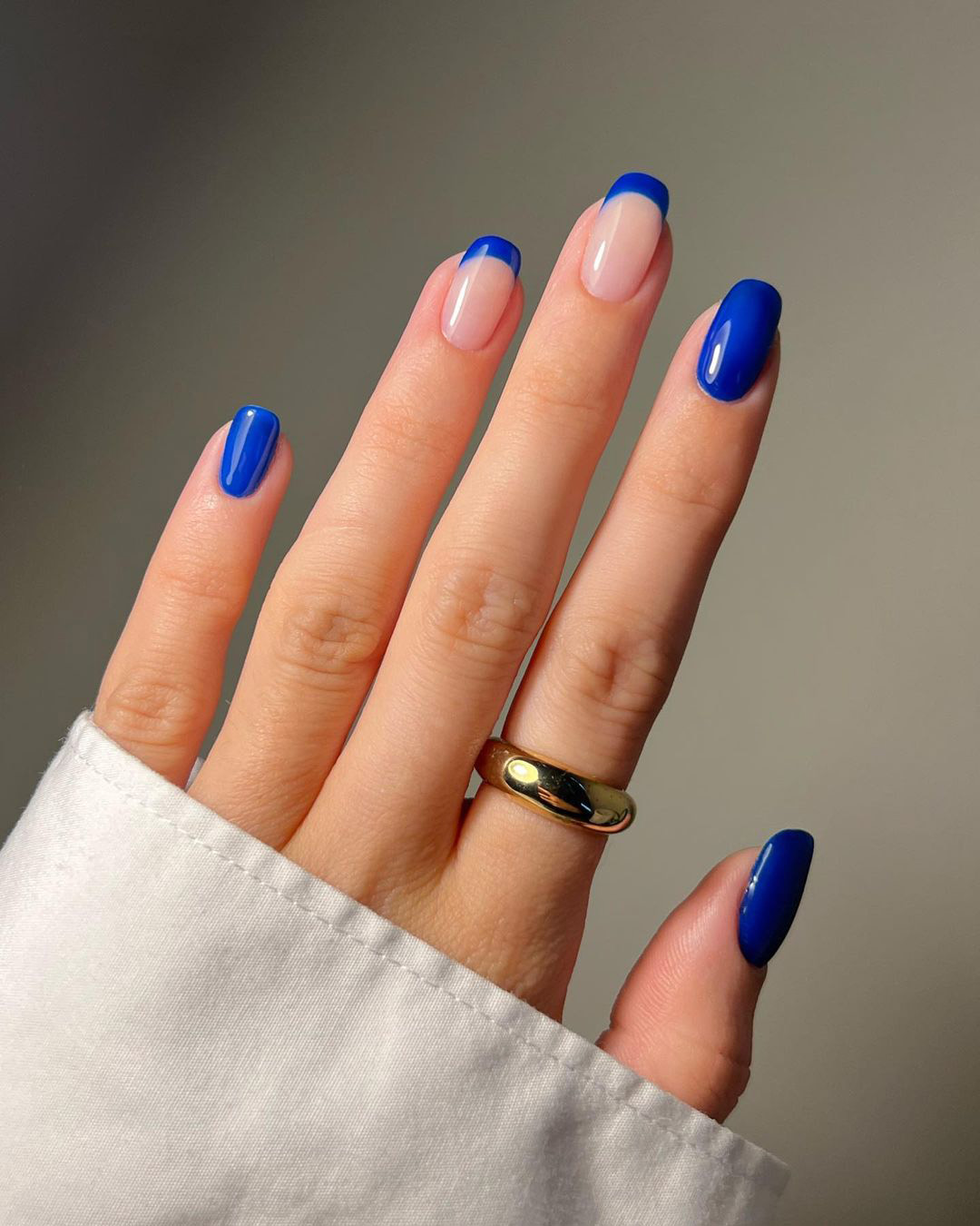 navy blue wedding nails french tips amberjhnails