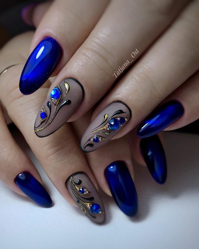 Navy Blue Wedding Nails Design Ideas For 2023