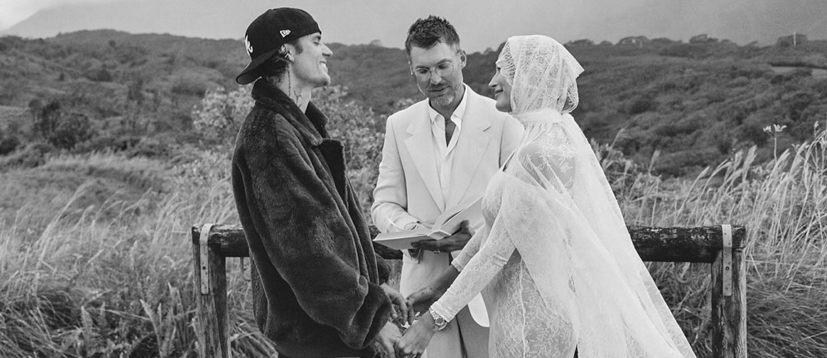 Pregnant Hailey Bieber In Stunning White Lace Gown Sets A New Wedding Dresses Trend