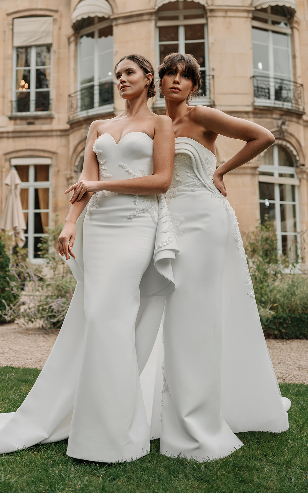fitted lace wedding dress Beautiful White Wedding Dress| Wedding Gowns M / White / Satin main image 0